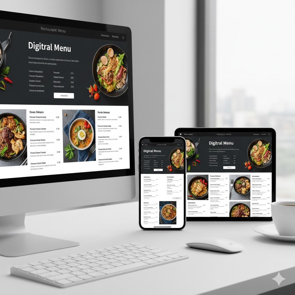 Menú digital responsivo - Desktop, Tablet y Mobile